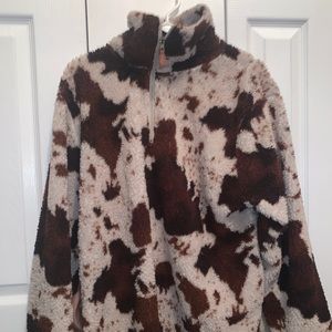 seraph lined 1/4 zip cow print